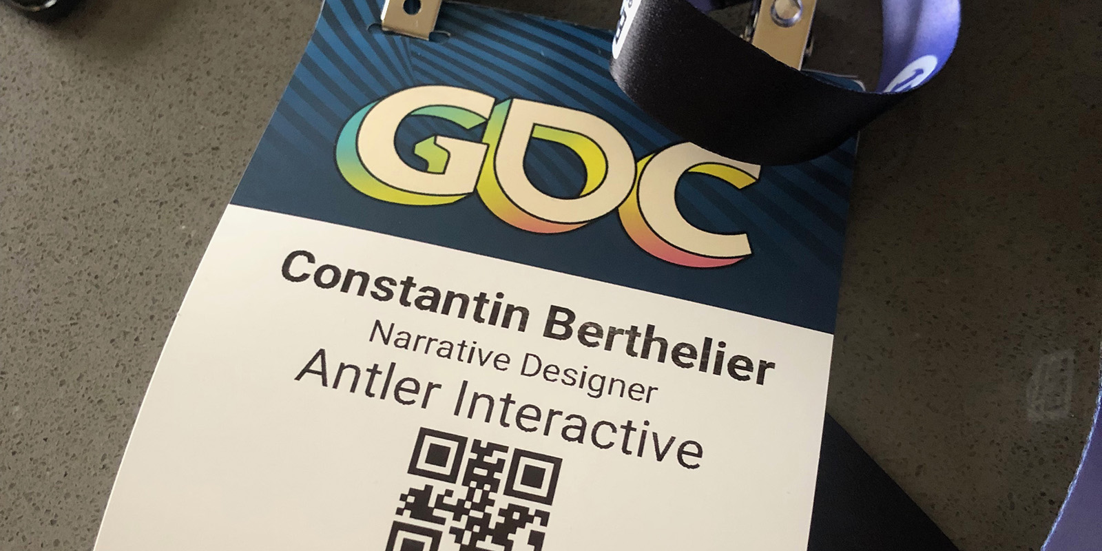 My badge at GDC for Cloudborn (Antler Interactive) at Inworld booth.